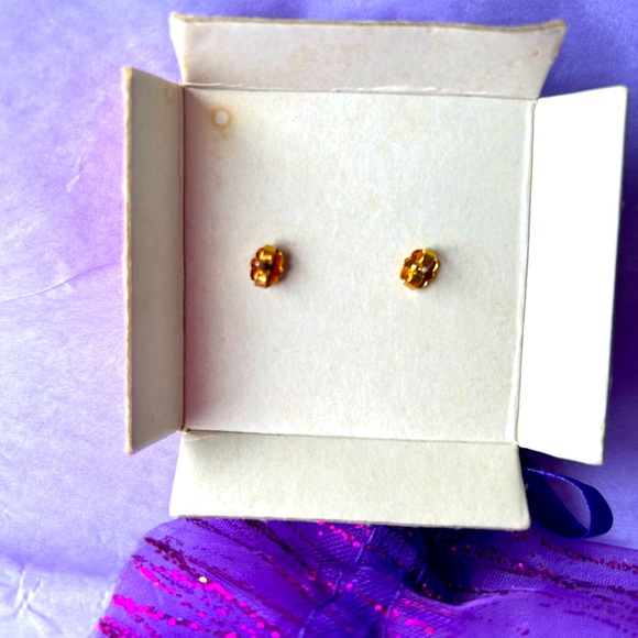 PINK RIBBON ROSE EARRINGS - Picture 3 of 3